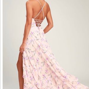Lulus criss cross open back floral maxi